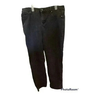 Gloria Vanderbilt Straight Womens Size 12 Short Black Dark Denim High Rise Jeans